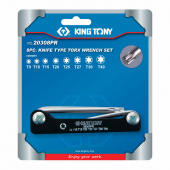 KING TONY Набор Г-образных Torx, T9-T40, складные, 8 предметов KING TONY 20308PR
