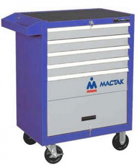Тележка инструментальная, 5 ящиков и отсек, синяя мастак 522-05581B MACTAK