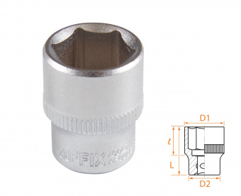 AFFIX Головка торцевая стандартная шестигранная 1/4", 14 мм AFFIX AF00020014