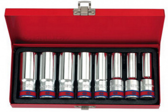 KING TONY Набор глубоких торцевых головок 1/2", двенадцатигранные, 1/2"-15/16", 8 предметов KING TONY 4208SR