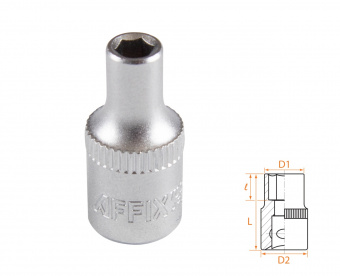 AFFIX Головка торцевая стандартная шестигранная 1/4", 04 мм AFFIX AF00020004