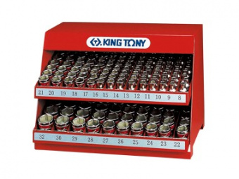 KING TONY Стенд с торцевыми головками 1/2", 5/16"-1&1/4", серия 4335S, 136 предметов KING TONY 4572SR