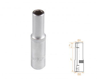AFFIX Головка торцевая глубокая шестигранная 1/4", 06 мм AFFIX AF00120006