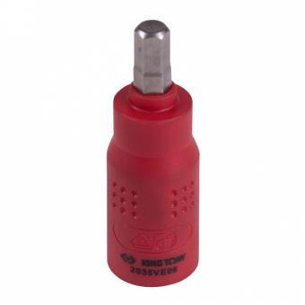 KING TONY Насадка (бита) торцевая диэлектрическая 1/4", HEX, 6 мм, L = 54 мм KING TONY 2035VE06