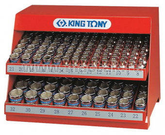 KING TONY Стенд с торцевыми головками 1/2", 8-32 мм, серия 4330М, 172 предмета KING TONY 4072MR